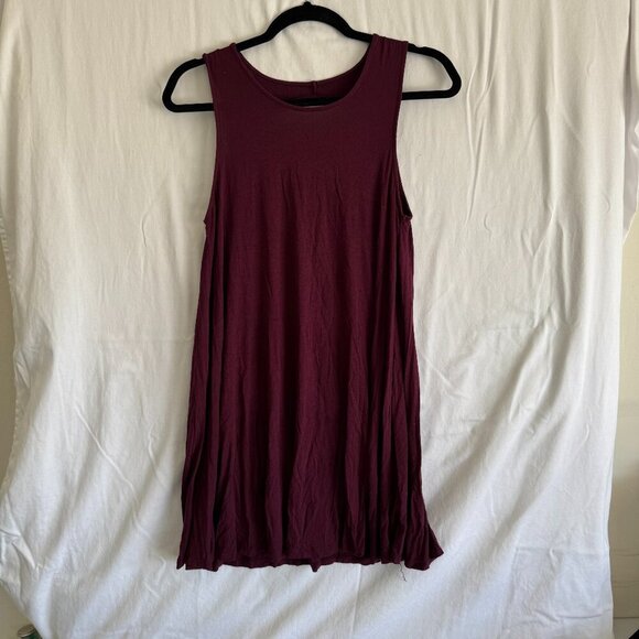 American Eagle Maroon Swing Dress XXS | Sleeveless Keyhole Back - Picture 1 of 3